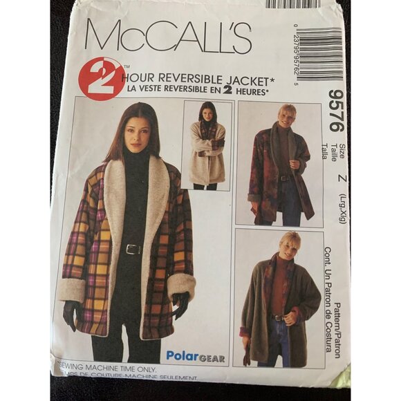 McCall's Misses Coat Reversible Sewing Pattern Sz Lg - XL 9576 - Uncut - Picture 11 of 11